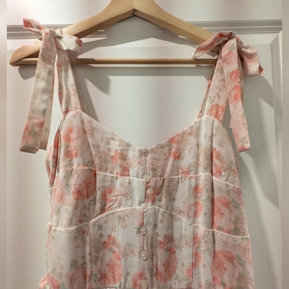Altar'd State Blush Floral Tiered Dress - Picture 2 of 6
